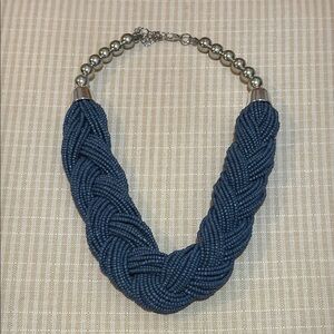Elegant Blue Braided Necklace